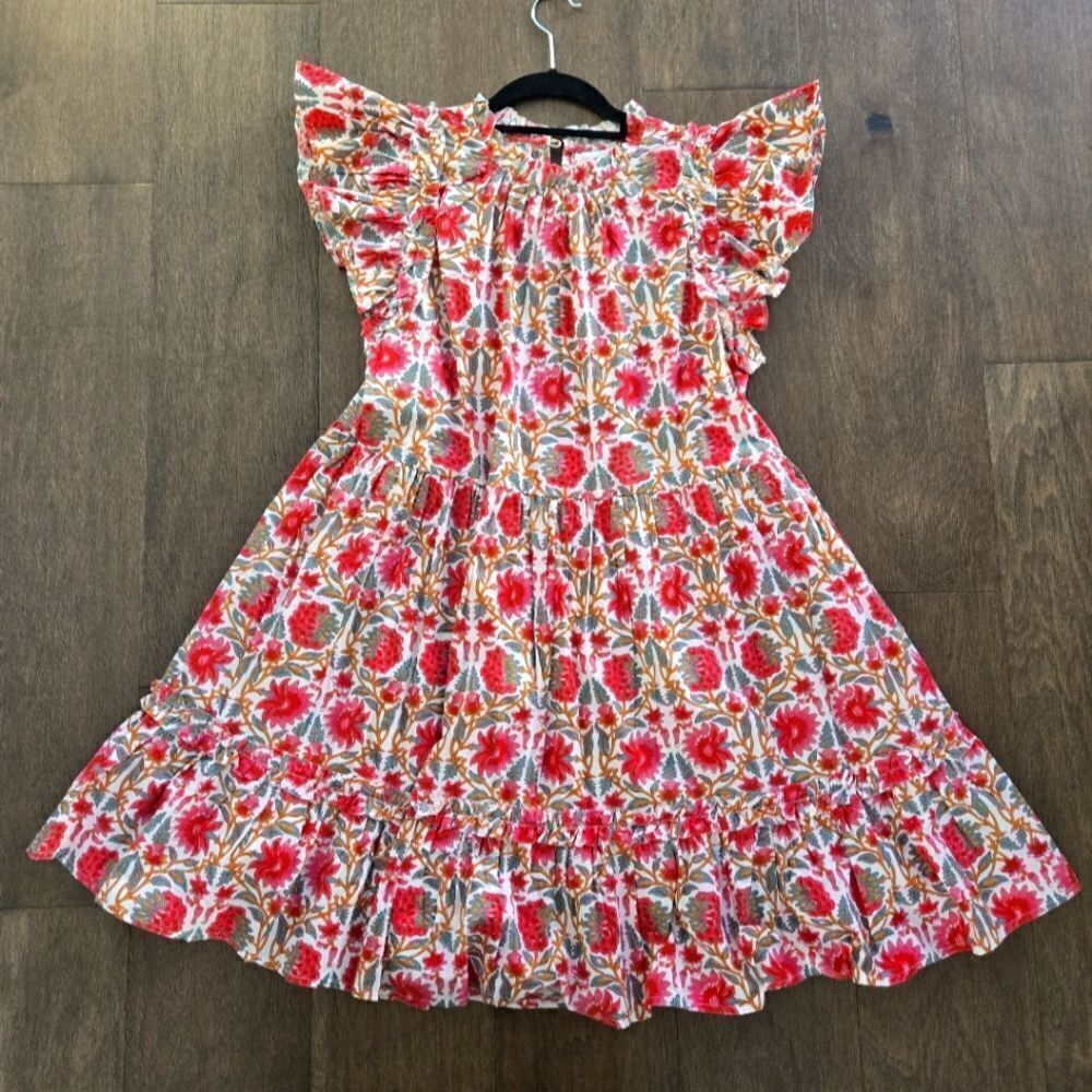 Caroline Constas Flutter Mini Dress Strawberry Print Sz M New